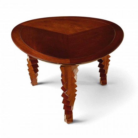 Table basse design moderne en bois, fabriqué en Italie, Loris Viadurini