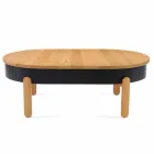 Table basse design en bois massif et métal laqué - Salerno Viadurini