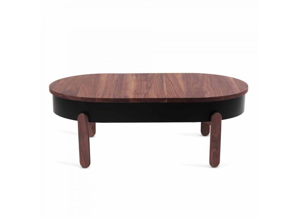 Table basse design en bois massif et métal laqué - Salerno Viadurini