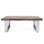 Table basse design en bois, verre et acier Homemotion - Frederic Viadurini