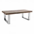 Table basse design en bois, verre et acier Homemotion - Frederic