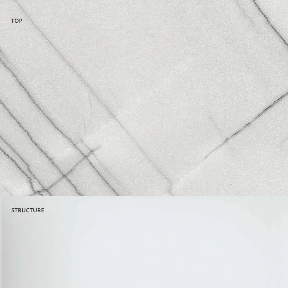 Table basse design en marbre avec base en verre Made in Italy - Molino Viadurini