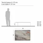 Table basse design en marbre avec base en verre Made in Italy - Molino Viadurini