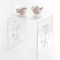 Petite table de salon design en plexiglas transparent, Mandas
