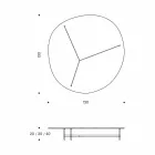 Table basse design en verre avec base en métal Made in Italy - Cinci Viadurini