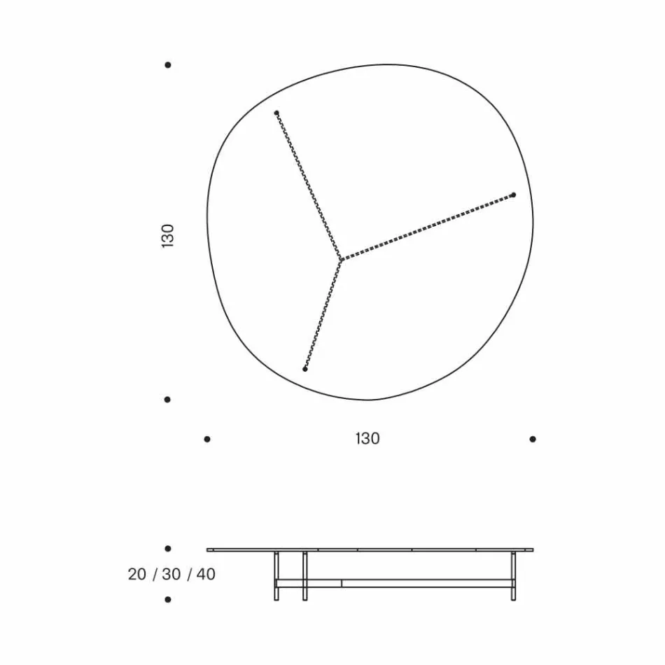 Table basse design en verre avec base en métal Made in Italy - Cinci Viadurini