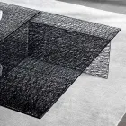 Table Basse Design Extra-Légère en Verre Décoré Fabriqué en Italie - Sestola Viadurini