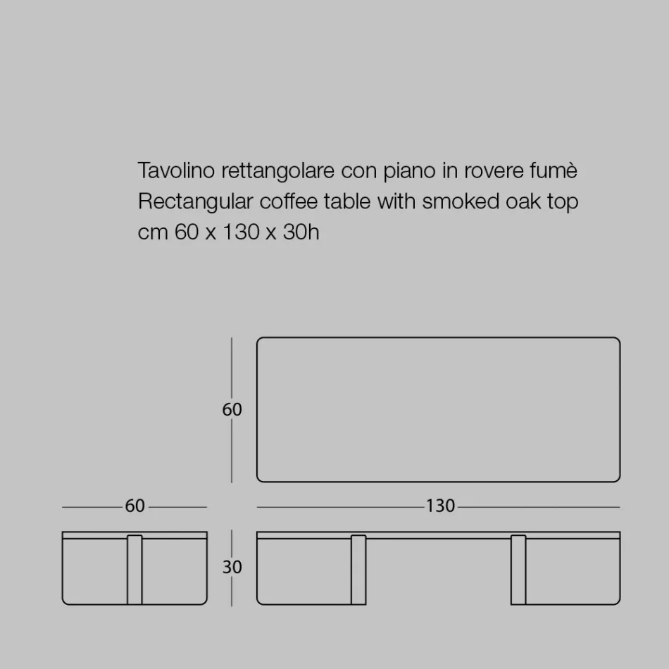 Table Basse de Luxe en Métal Coloré et Plateau en Bois - Anacleto Viadurini