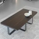 Table Basse de Luxe en Métal Coloré et Plateau en Bois - Anacleto Viadurini