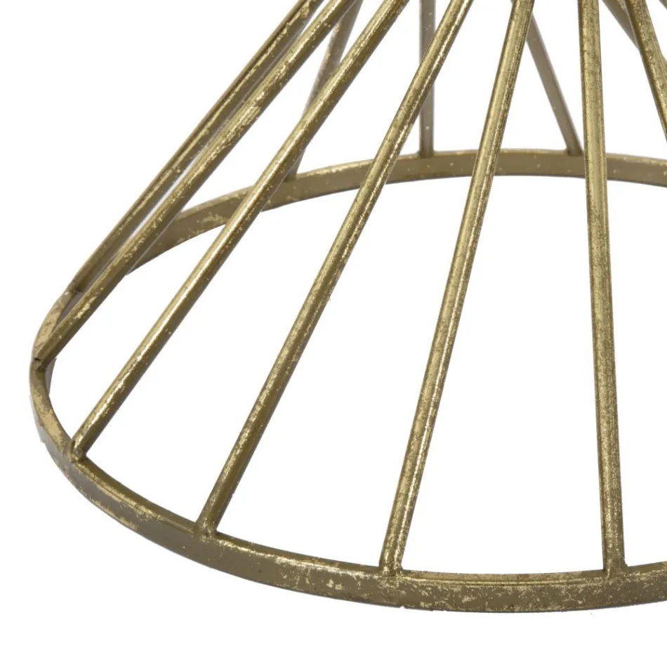 Table Basse en Fer Doré avec Plateau Miroir - Abricot Viadurini