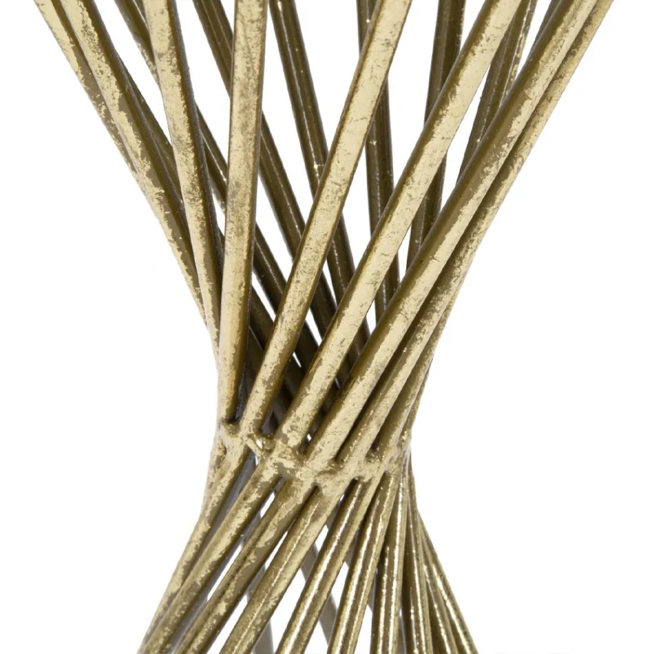 Table Basse en Fer Doré avec Plateau Miroir - Abricot Viadurini