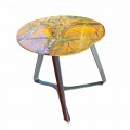 Table basse faite à la main en marbre et acier Made in Italy - Prince