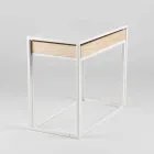 Table basse en acier avec plateau en frêne Made in Italy - Dentelle Viadurini