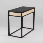 Table basse en acier avec plateau en frêne Made in Italy - Dentelle Viadurini