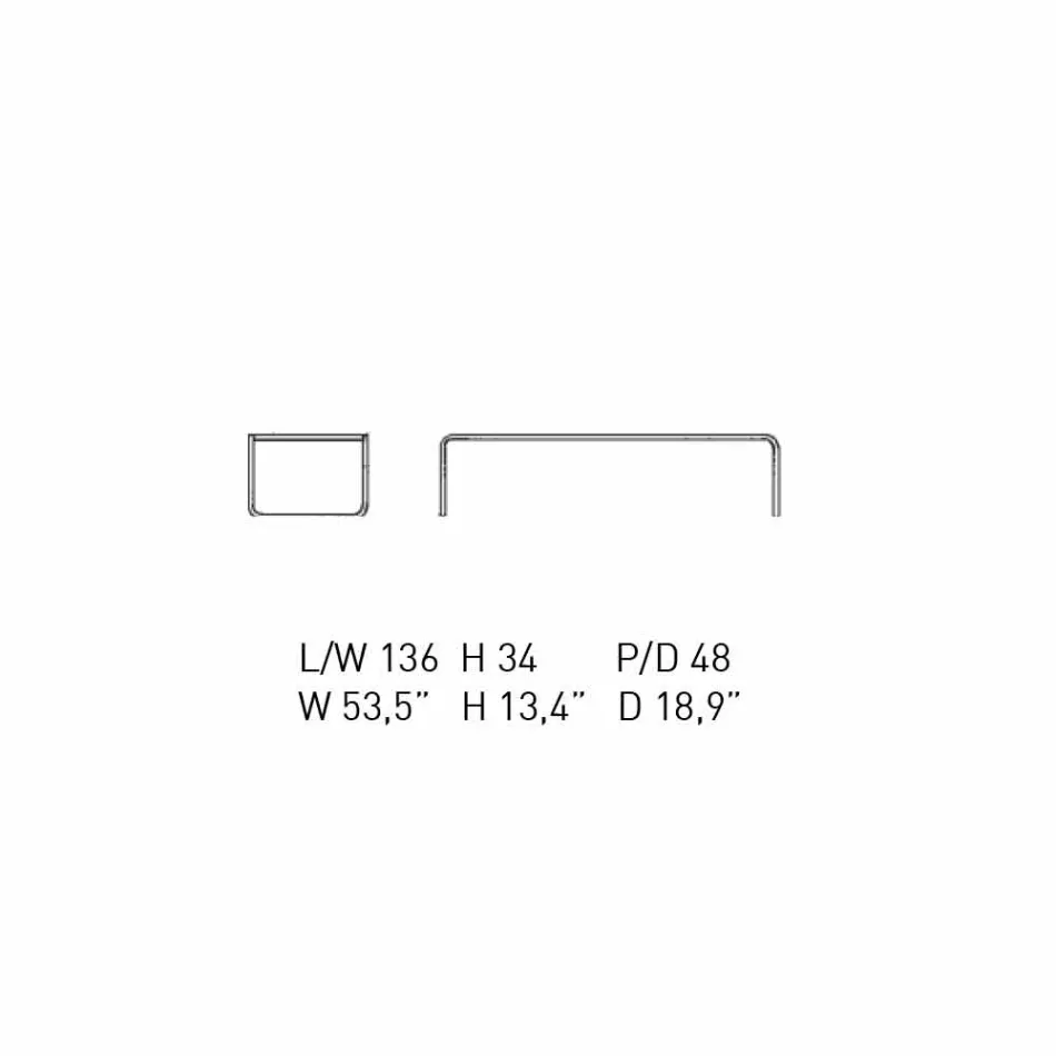 Table basse en acier chromé avec plateau stratifié Made in Italy - Ariete Viadurini