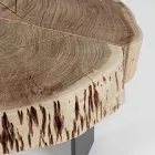 Table basse en acier et bois d'acacia naturel Homemotion - Camala Viadurini