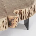 Table basse en acier et bois d'acacia naturel Homemotion - Camala Viadurini