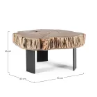 Table basse en acier et bois d'acacia naturel Homemotion - Camala Viadurini