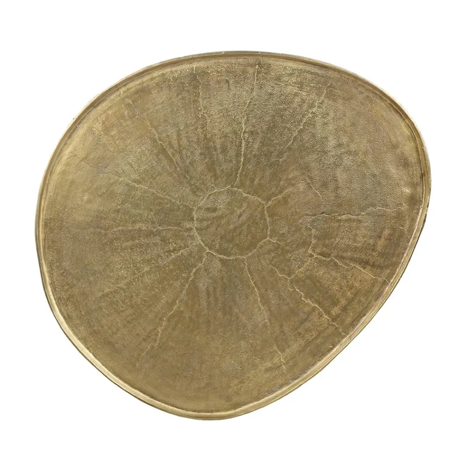 Table basse Homemotion en aluminium antique et plaqué - Giacinta Viadurini