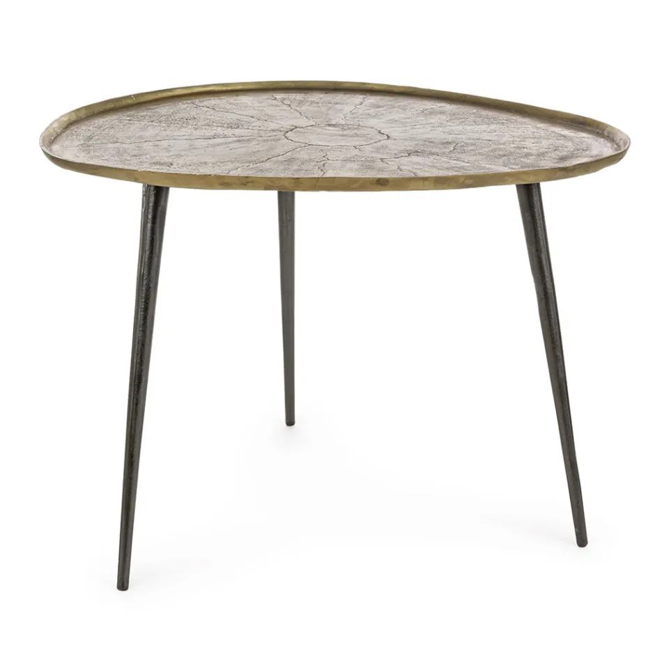 Table basse Homemotion en aluminium antique et plaqué - Giacinta Viadurini