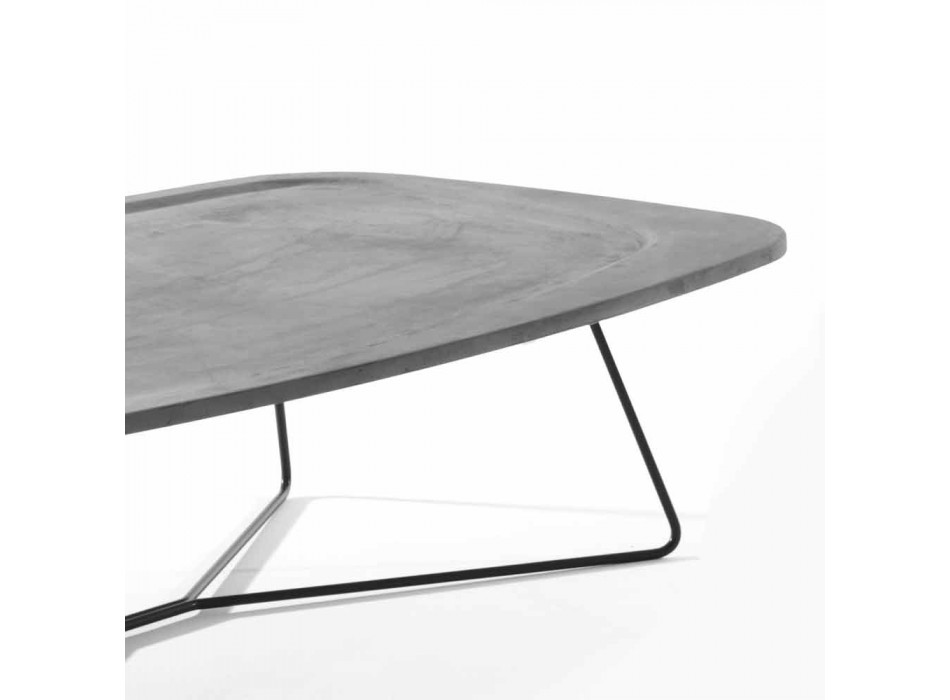 Table basse en ciment avec structure métallique Made in Italy - Evolve Viadurini