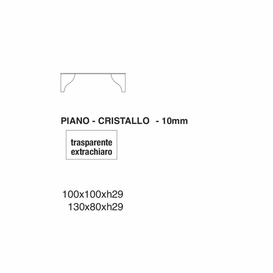 Table basse en cristal transparent extra-clair Made in Italy - Lithium Viadurini