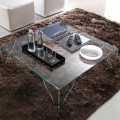 Table basse en cristal transparent extra-clair Made in Italy - Lithium