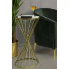 Table Basse en Fer Doré avec Plateau Miroir - Abricot Viadurini