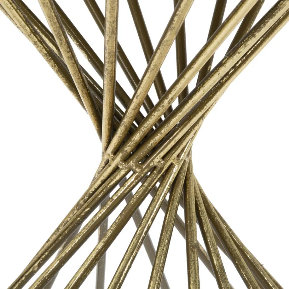 Table Basse en Fer Doré avec Plateau Miroir - Abricot Viadurini