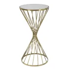 Table Basse en Fer Doré avec Plateau Miroir - Abricot Viadurini