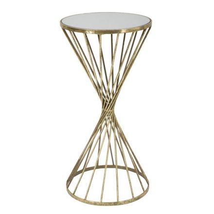 Table Basse en Fer Doré avec Plateau Miroir - Abricot Viadurini