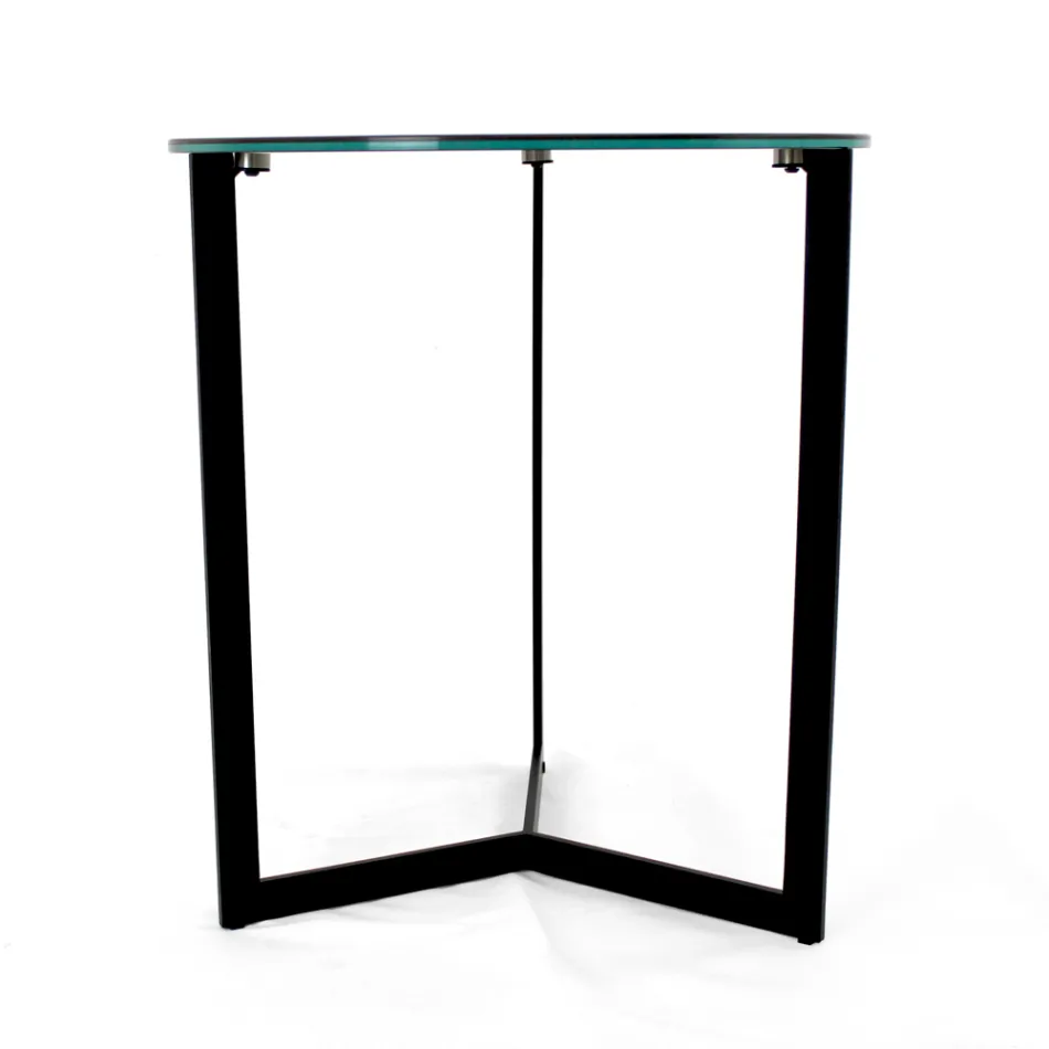 Table basse en grès avec base en acier Made in Italy - Aspira Viadurini