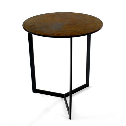 Table basse en grès avec base en acier Made in Italy - Aspira Viadurini