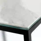 Table basse en grès et base en acier Made in Italy - Birba Viadurini