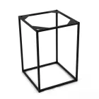 Table basse en grès et base en acier Made in Italy - Birba Viadurini