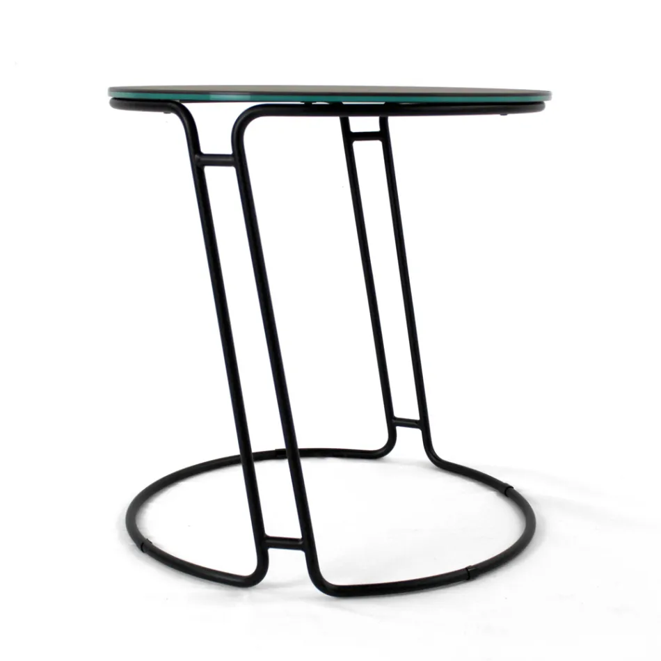 Table Basse en Grès de Porcelaine et Base Ronde Made in Italy - Tullia Viadurini