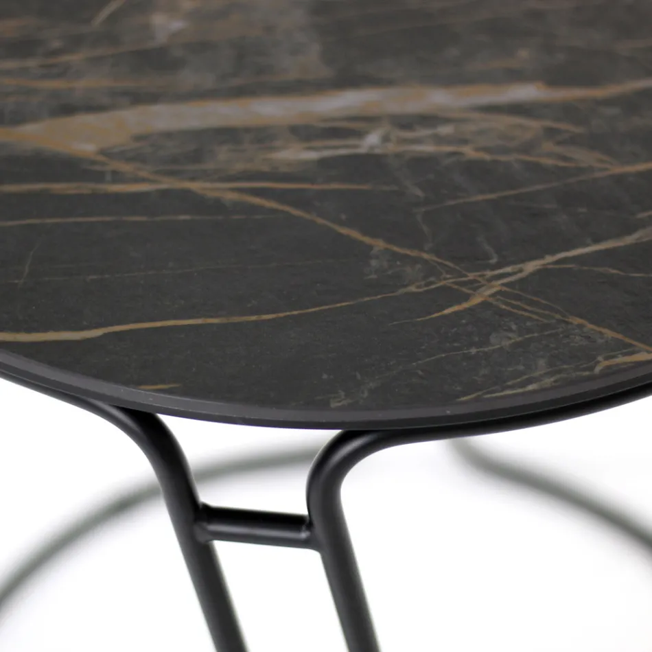 Table Basse en Grès de Porcelaine et Base Ronde Made in Italy - Tullia Viadurini