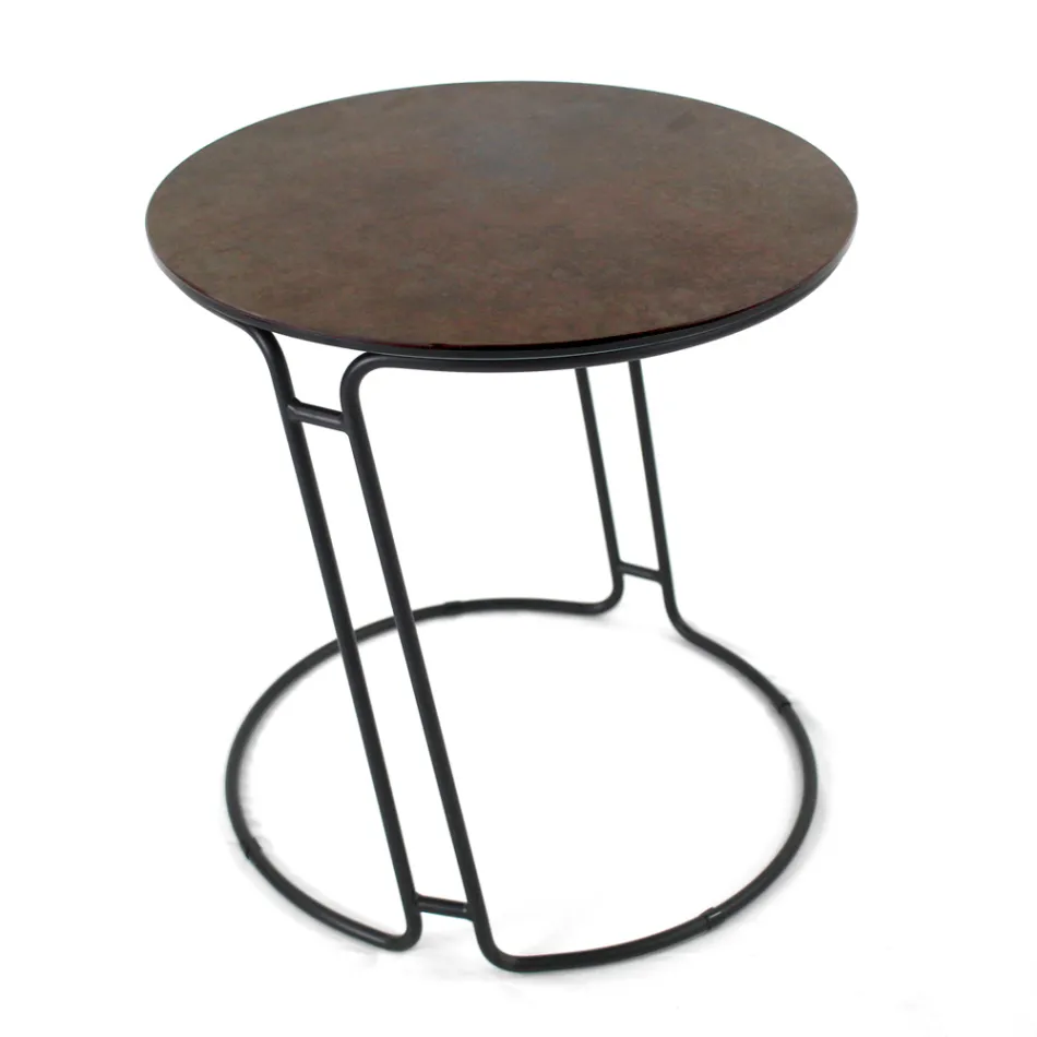 Table Basse en Grès de Porcelaine et Base Ronde Made in Italy - Tullia Viadurini