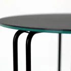 Table basse en grès rond et base à 3 croissants fabriquée en Italie - Arepa Viadurini