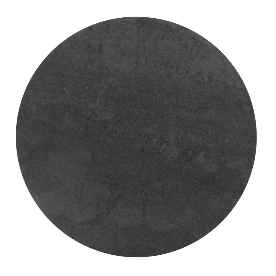 Table basse en grès rond et base à 3 croissants fabriquée en Italie - Arepa Viadurini