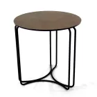 Table basse en grès rond et base à 3 croissants fabriquée en Italie - Arepa Viadurini