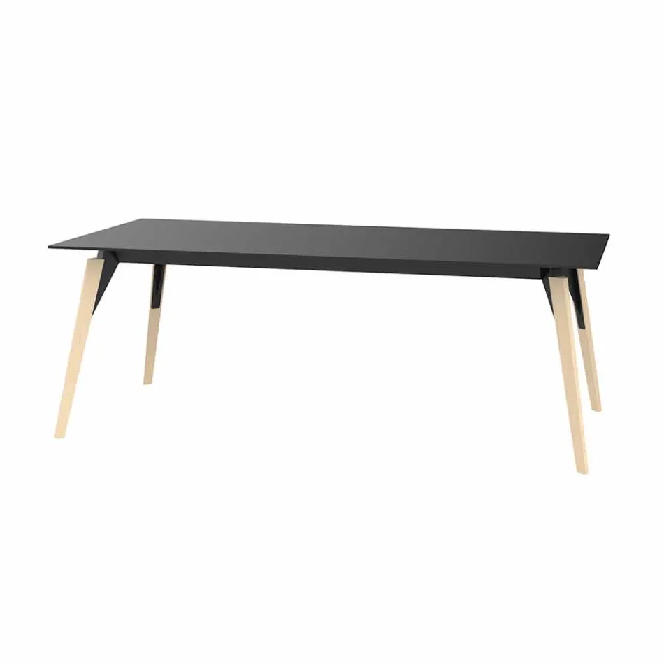 Table basse en stratifié blanc ou noir en 2 tailles - Faz Wood par Vondom Viadurini