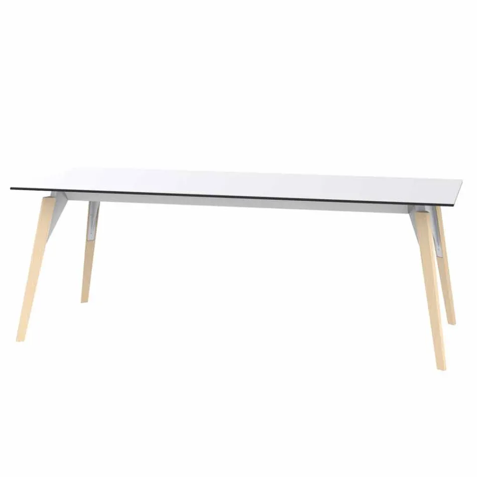 Table basse en stratifié blanc ou noir en 2 tailles - Faz Wood par Vondom Viadurini