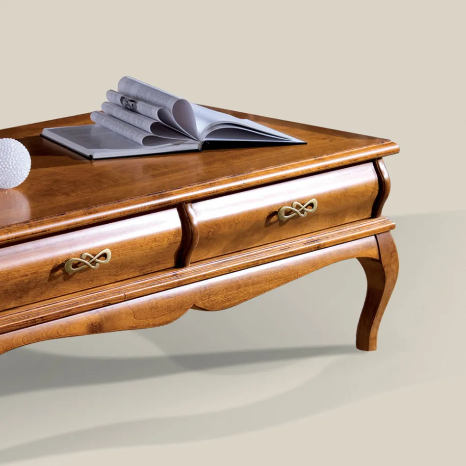 Table basse en bois de noyer avec tiroir Made in Italy - Hastings Viadurini