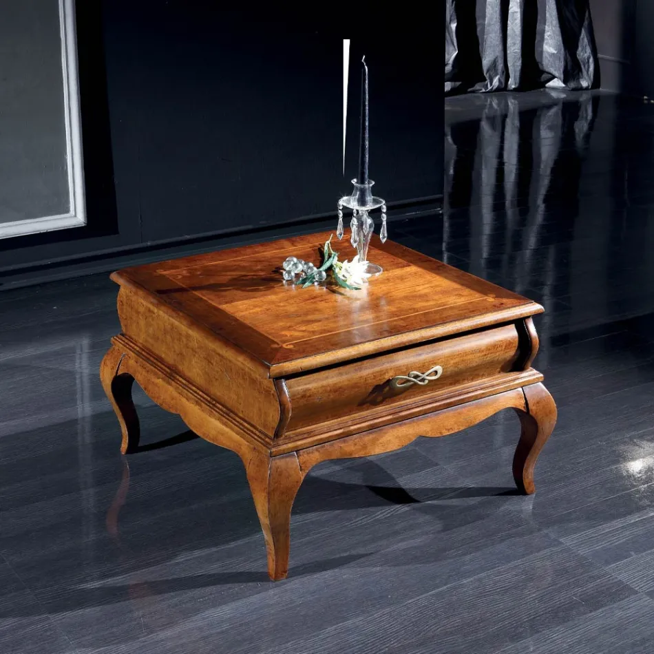 Table basse en bois de noyer avec tiroir Made in Italy - Hastings Viadurini