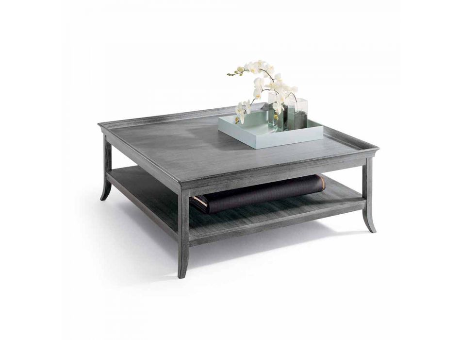 Table basse en argent laqué salon en bois, L130xP130 cm, Berit Viadurini