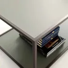 Table basse en métal avec dessus en cristal Made in Italy - Fermio Viadurini