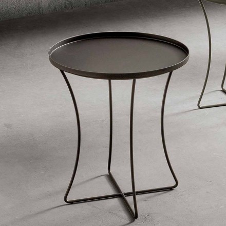 Table basse en métal avec plateau à conteneurs Made in Italy - Numbo Viadurini