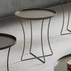 Table basse en métal avec plateau à conteneurs Made in Italy - Numbo Viadurini