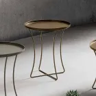 Table basse en métal avec plateau à conteneurs Made in Italy - Numbo Viadurini